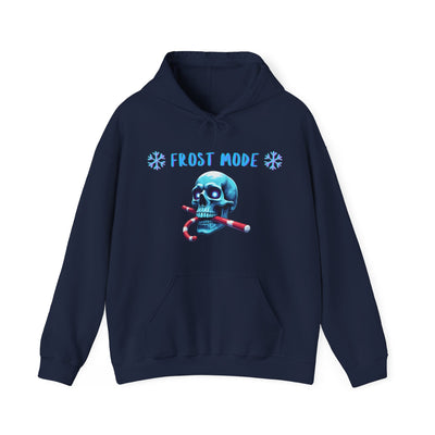 Frost Mode Skull Sweatshirt, Unisex Holiday Hoodie, Christmas Sweatshirt, Skull Christmas Gift, Winter Apparel, Festive Casual Wear