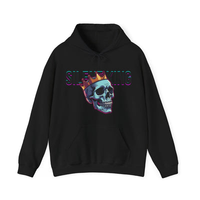 Skull King Hoodie, Graphic Sweatshirt, Unisex Heavy Blend, Casual Wear, Gift for Him, Halloween Apparel, Unique Streetwear
