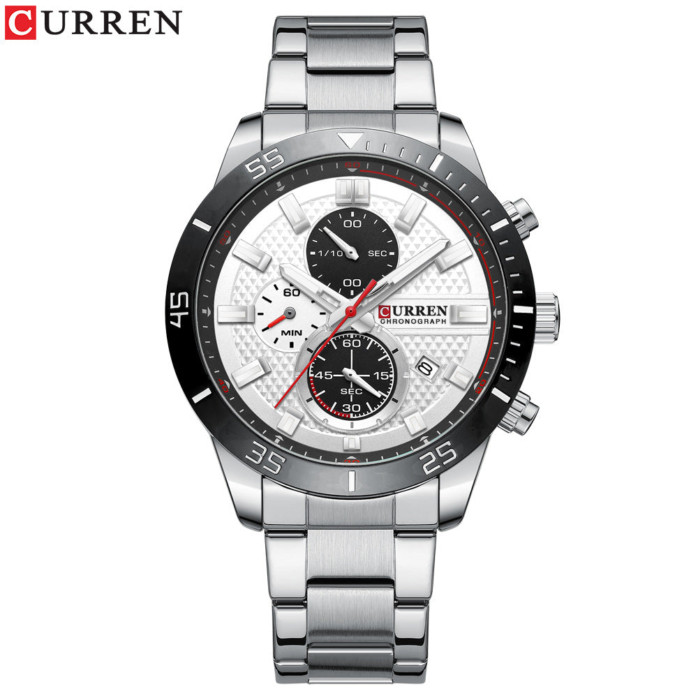 Men’s Calendar Watch – Stainless Steel Business Wristwatch