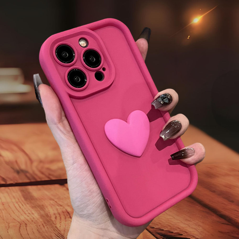 iPhone 16 / Pro Max 3D Love Heart Case – Cute Protective Cover
