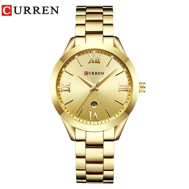 CURREN Gold Women’s Watch – Luxury Stainless Steel Bracelet Watch