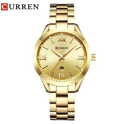 CURREN Gold Women’s Watch – Luxury Stainless Steel Bracelet Watch