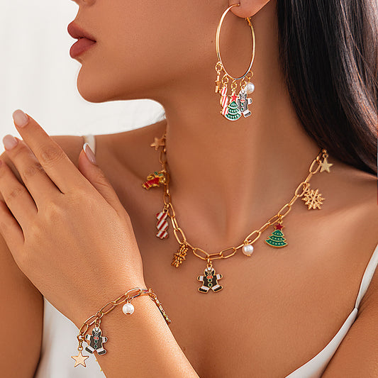 Christmas bells, Christmas tree pendants, necklaces, personalized holiday snowflakes, candies, accessories for women