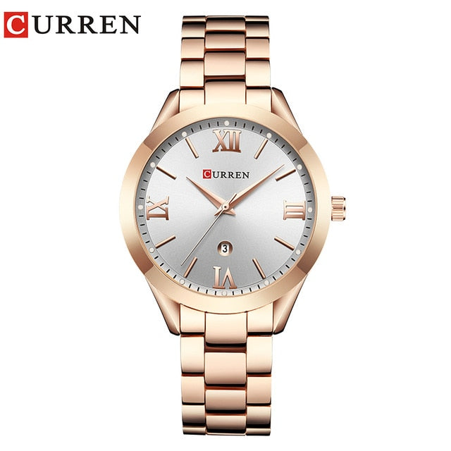 CURREN Gold Women’s Watch – Luxury Stainless Steel Bracelet Watch