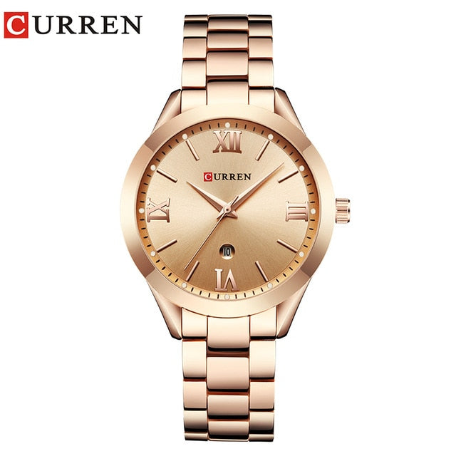 CURREN Gold Women’s Watch – Luxury Stainless Steel Bracelet Watch
