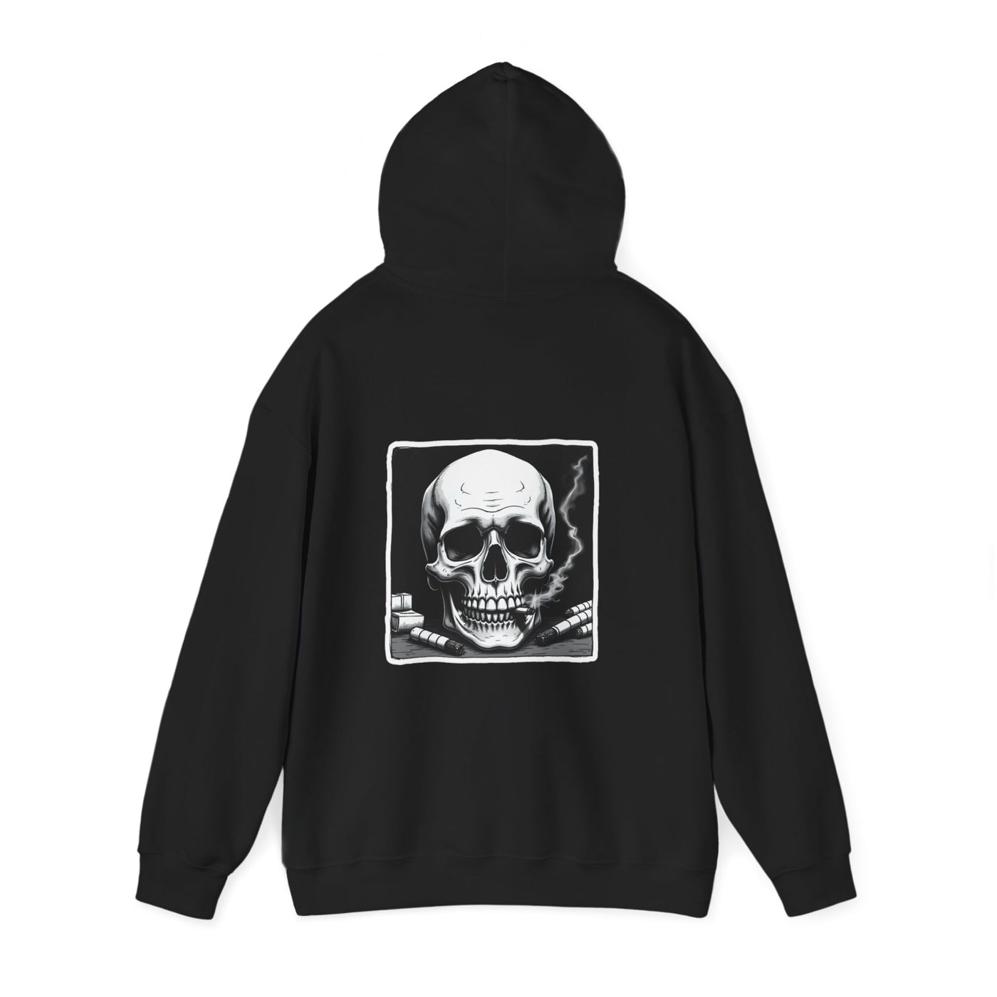 Skull Hoodie, Gothic Sweatshirt, Halloween Hooded Jumper, Skeleton Pullover, Spooky Winter Sweater, Dark All Over Print Top