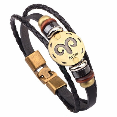 Zodiac Leather Bracelet – Ench4nted Horoscope Jewelry