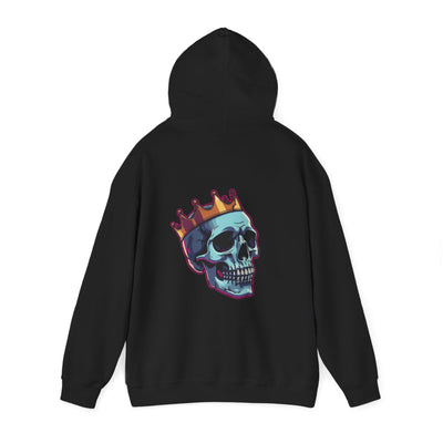 Skull King Hoodie, Graphic Sweatshirt, Unisex Heavy Blend, Casual Wear, Gift for Him, Halloween Apparel, Unique Streetwear