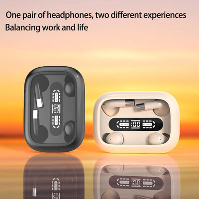 TWS Wireless Bluetooth Headphones ENC Noise Canceling with Mic Ephonears Invisible Sleeping Earbuds Sports Waterproof Headset ﻿
