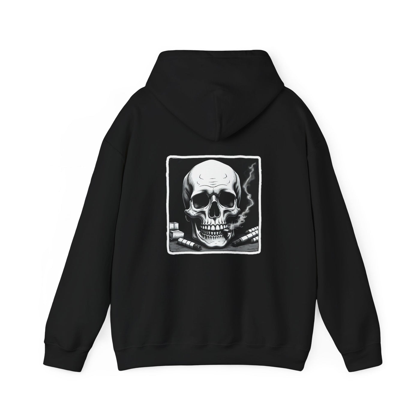 Skull Hoodie, Gothic Sweatshirt, Halloween Hooded Jumper, Skeleton Pullover, Spooky Winter Sweater, Dark All Over Print Top