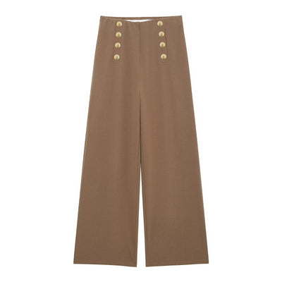 Fashionable and casual front buckle casual pants