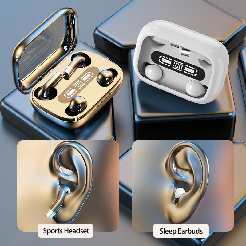 TWS Wireless Bluetooth Headphones ENC Noise Canceling with Mic Ephonears Invisible Sleeping Earbuds Sports Waterproof Headset ﻿