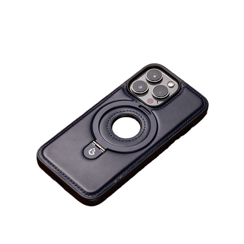 iPhone 16 Pro Max Leather Magnetic Case with Stand – Shockproof Cover