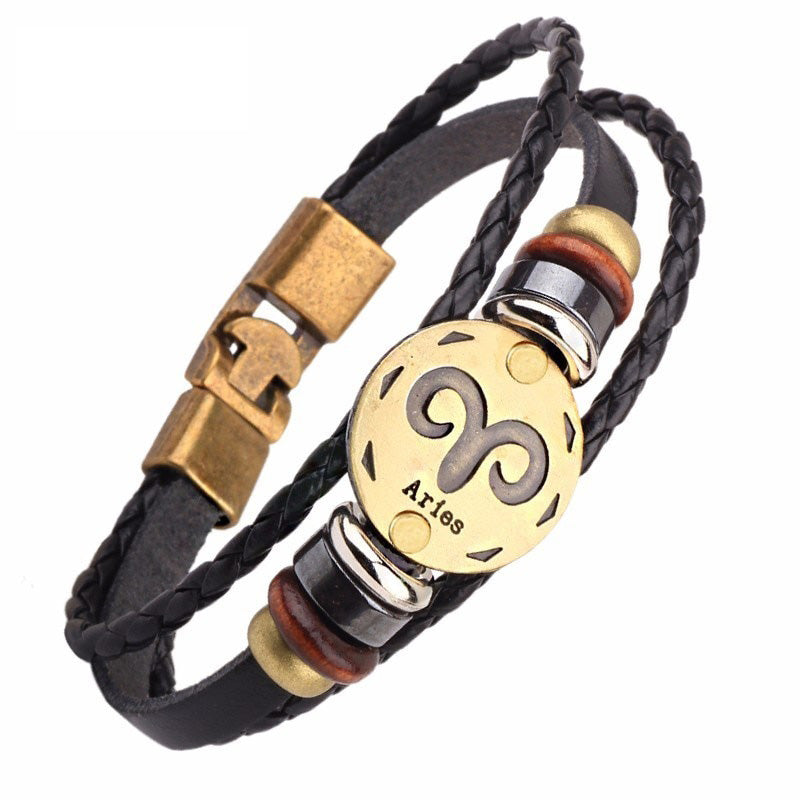 Zodiac Leather Bracelet – Ench4nted Horoscope Jewelry