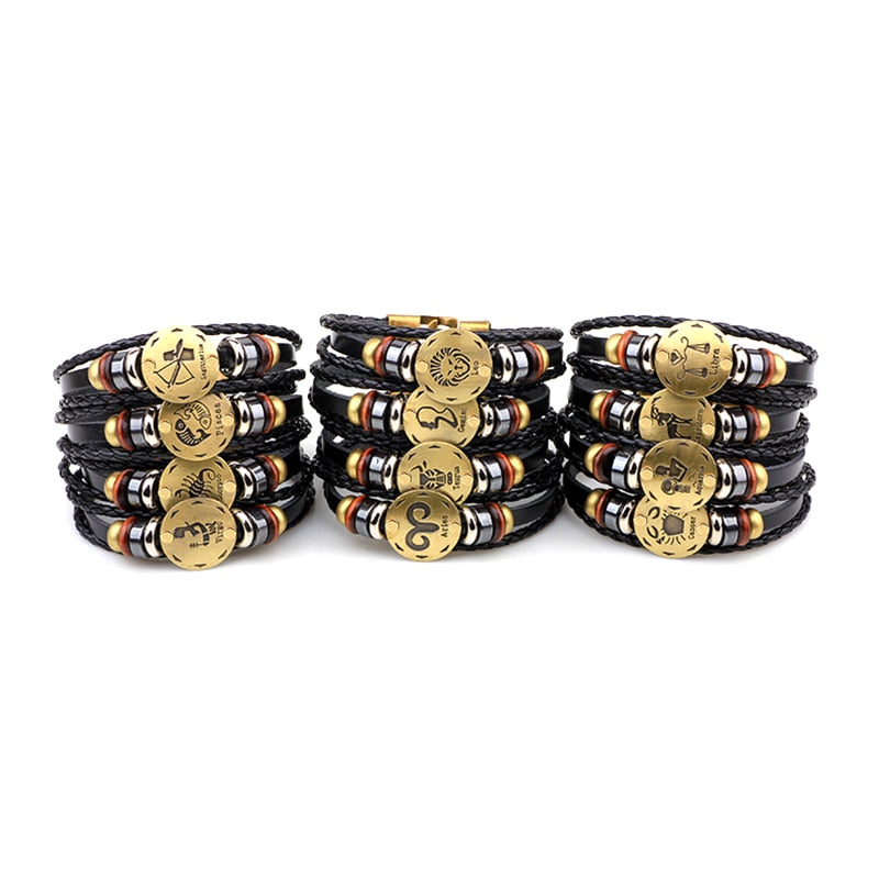 Zodiac Leather Bracelet – Ench4nted Horoscope Jewelry