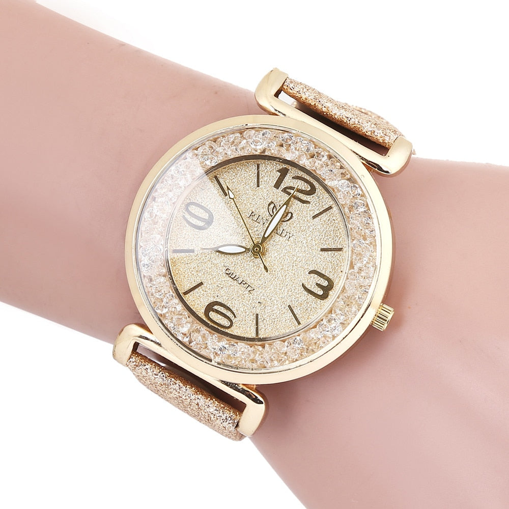 Women’s Luxury Crystal Rhinestone Watch – Elegant Quartz Timepiece