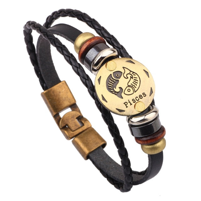 Zodiac Leather Bracelet – Ench4nted Horoscope Jewelry