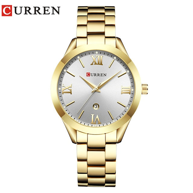 CURREN Gold Women’s Watch – Luxury Stainless Steel Bracelet Watch