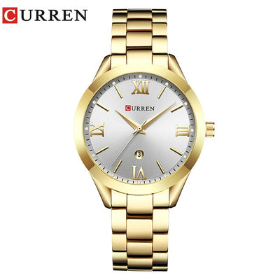CURREN Gold Women’s Watch – Luxury Stainless Steel Bracelet Watch