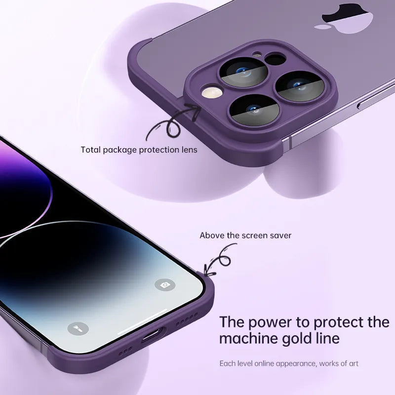 Luxury Shockproof Case with Lens Protector for iPhone 15/14/13/12 Pro Max