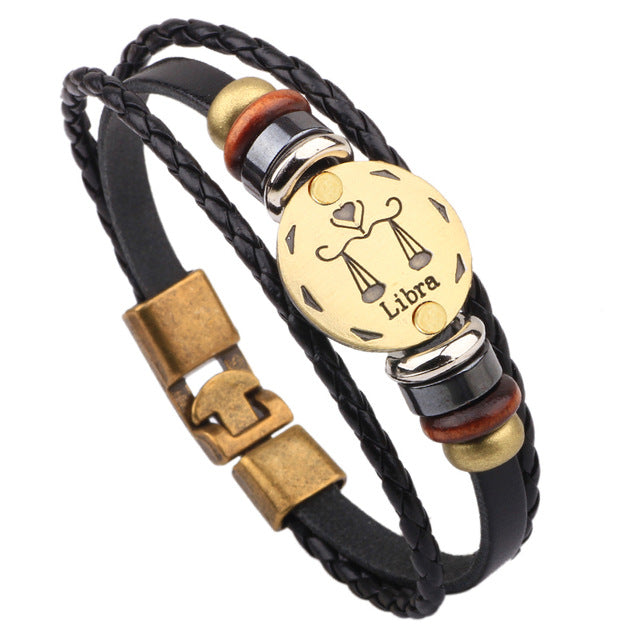 Zodiac Leather Bracelet – Ench4nted Horoscope Jewelry