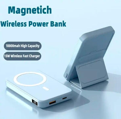 Custom logo magnetic power bank wireless charger with 10000mAh capacity and 15W fast charging