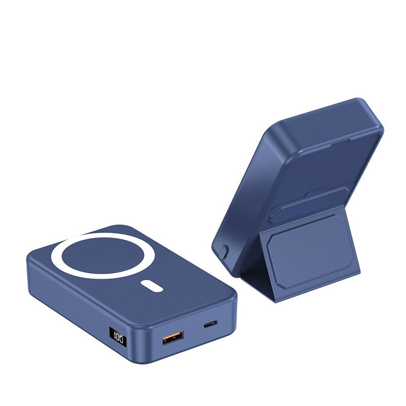 Eprolo custom logo magnetic power bank in blue with USB ports and digital charge display
