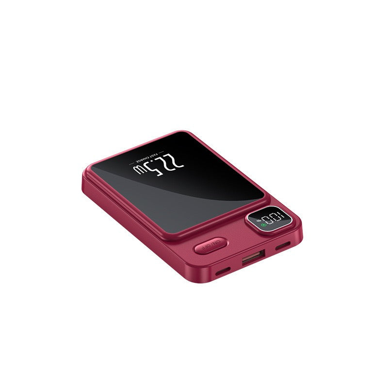 eprolo 22.5W fast charging wireless power bank in red with digital display and multiple charging ports